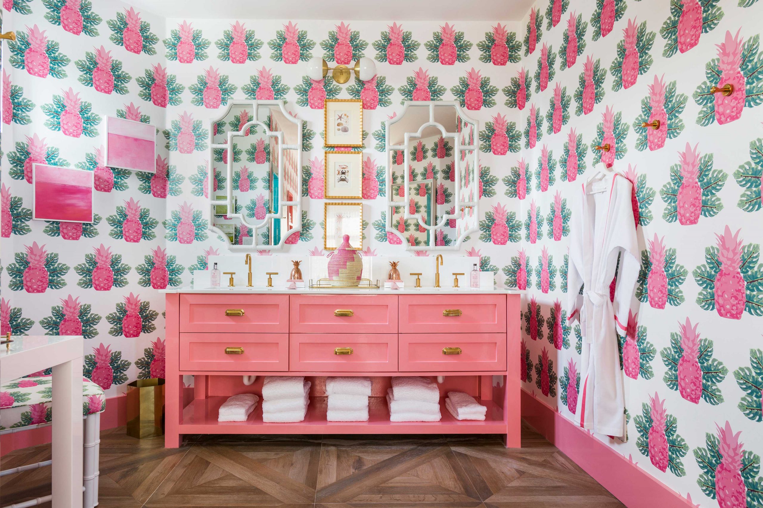 Pink Feminine Bathroom Creative Tonic