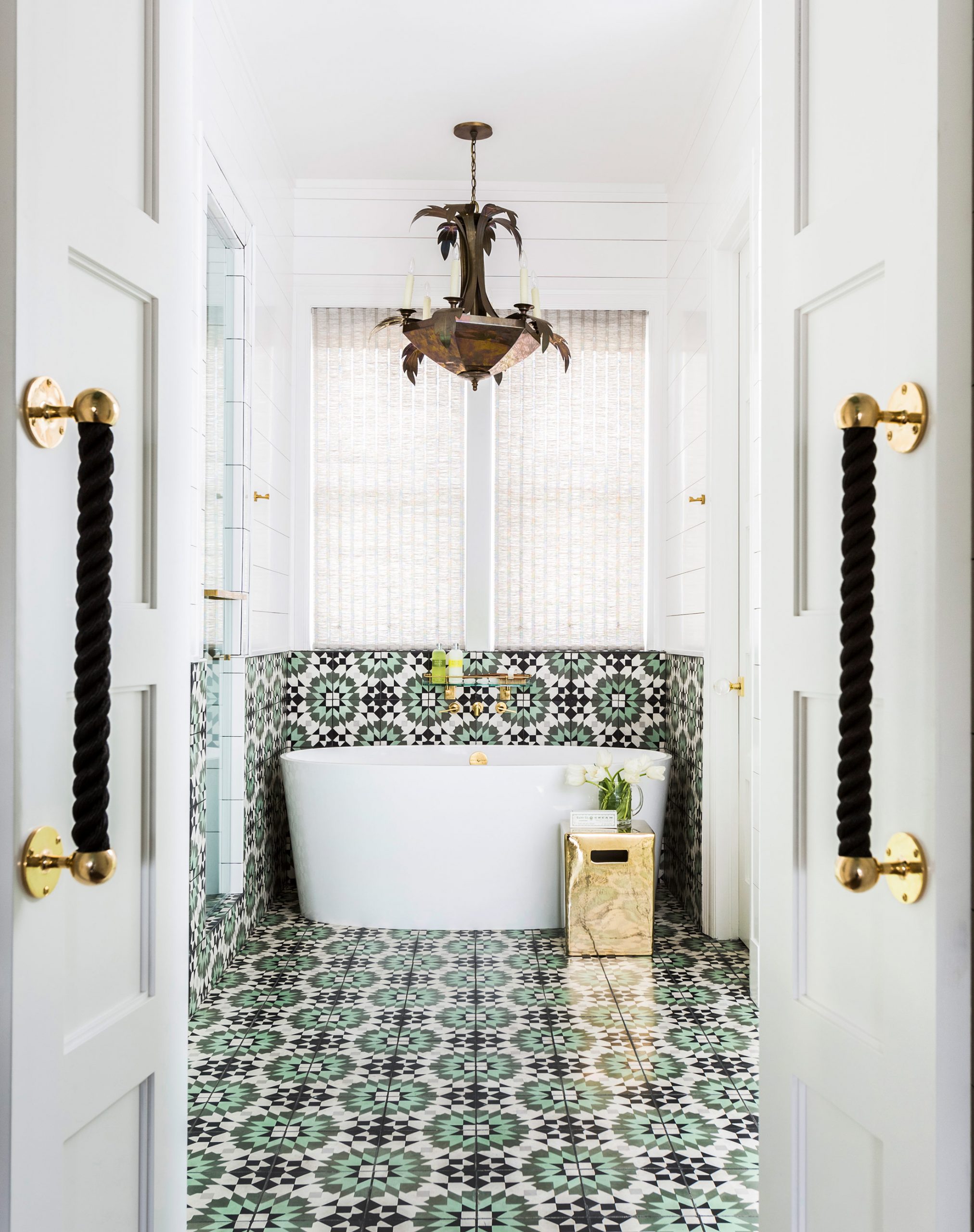 Pattern Green Gold Bathroom Creative Tonic