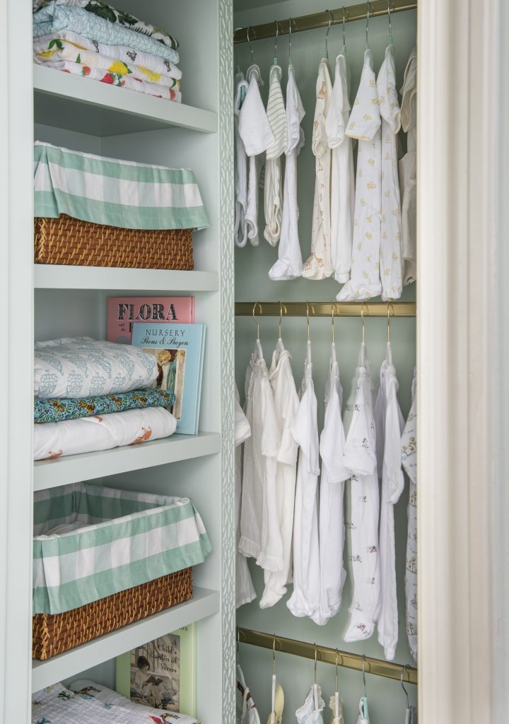 organized nursery closet