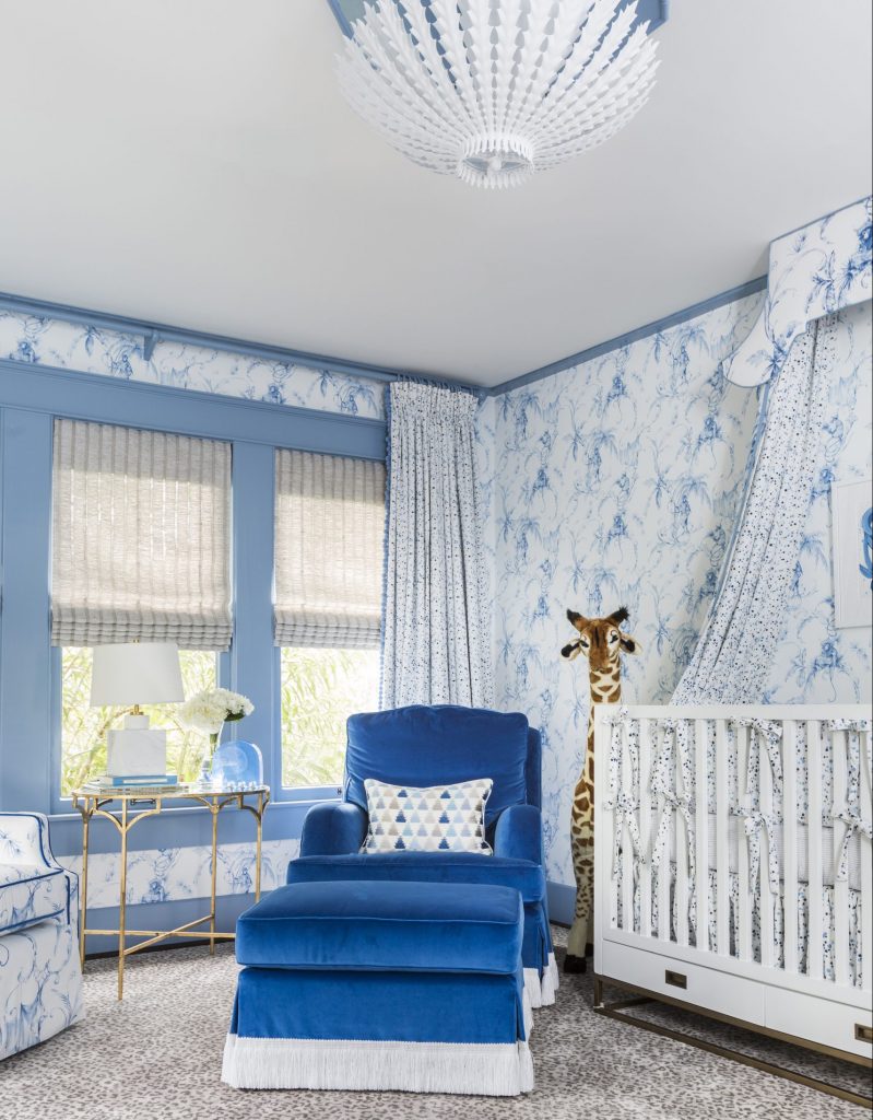 blue and white nursery