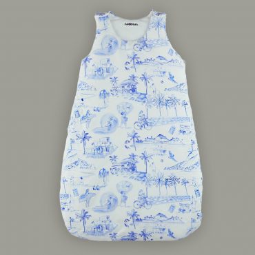 Blue and White Ipanema Print Sleep Sack by Kariokas