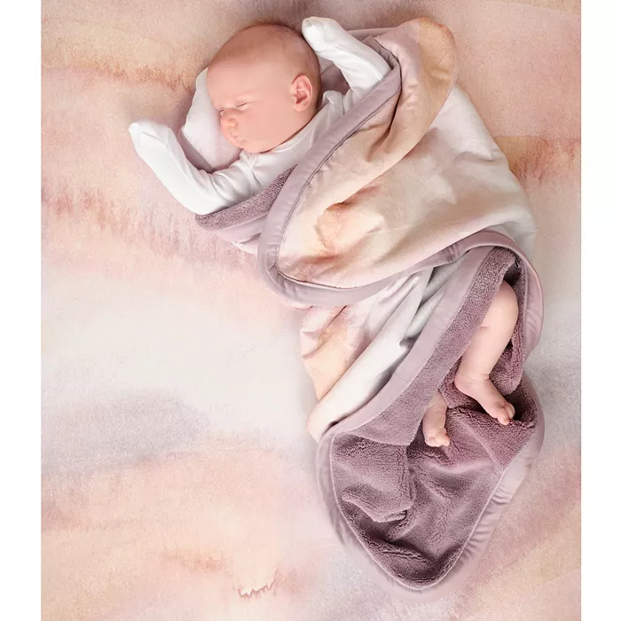 Pale pink, purple watercolor effect cuddle blanket