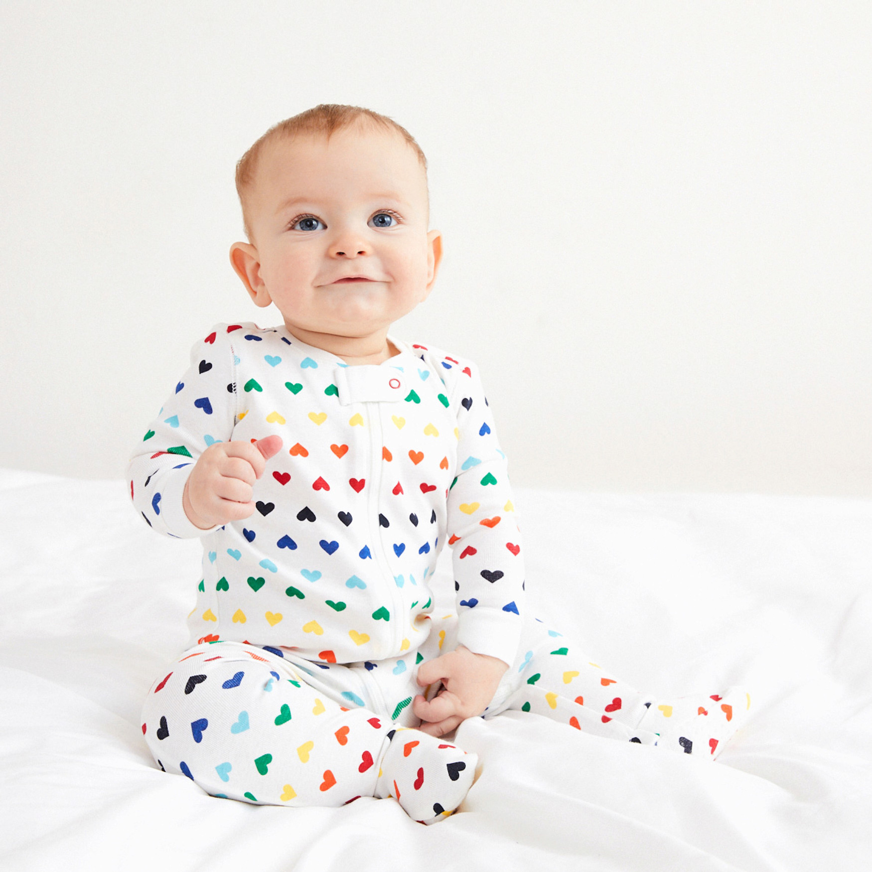 rainbow heart footie