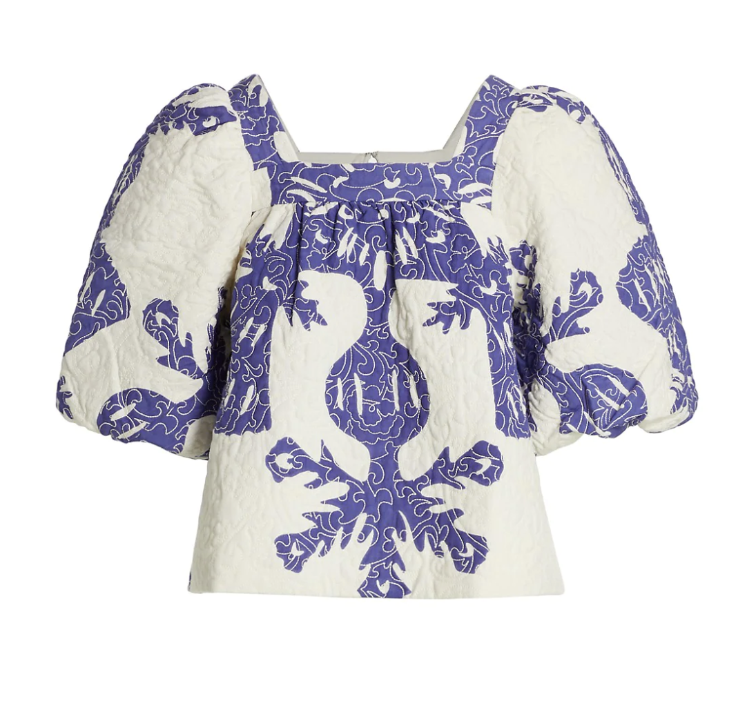 Sea Henrietta Quilted Printed Blouse