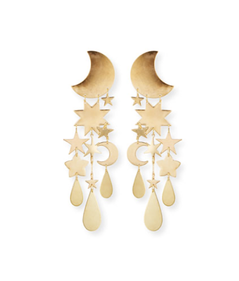 We Dream in Colour Moon Catcher Earrings, Gold