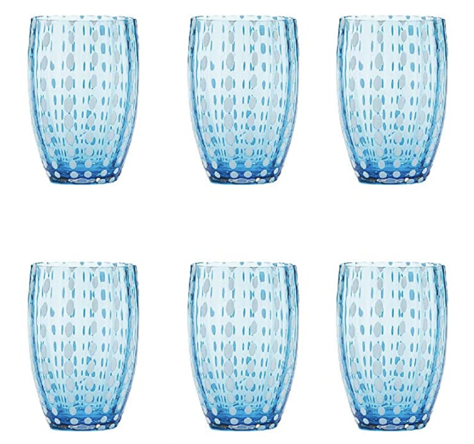Zafferano Perle Glass Tumbler - Handmade Transparent Coloured Glass