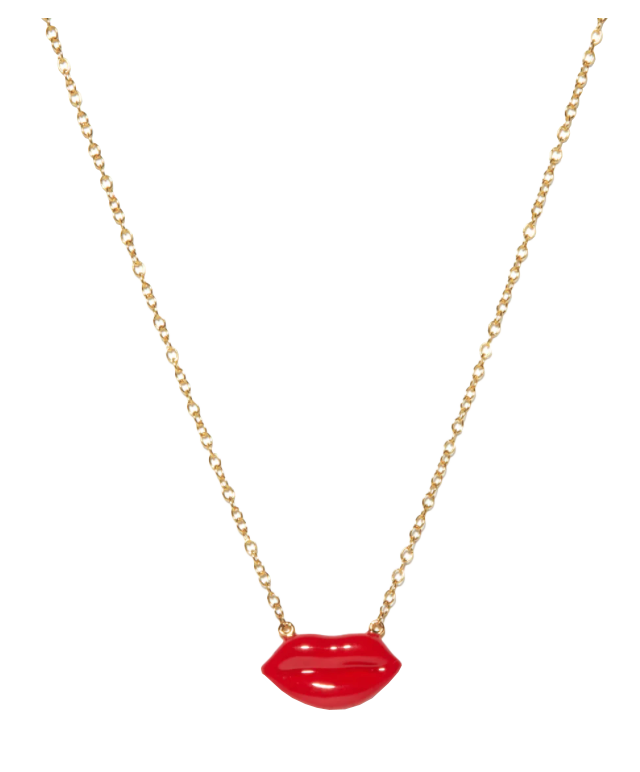 Red lips necklace