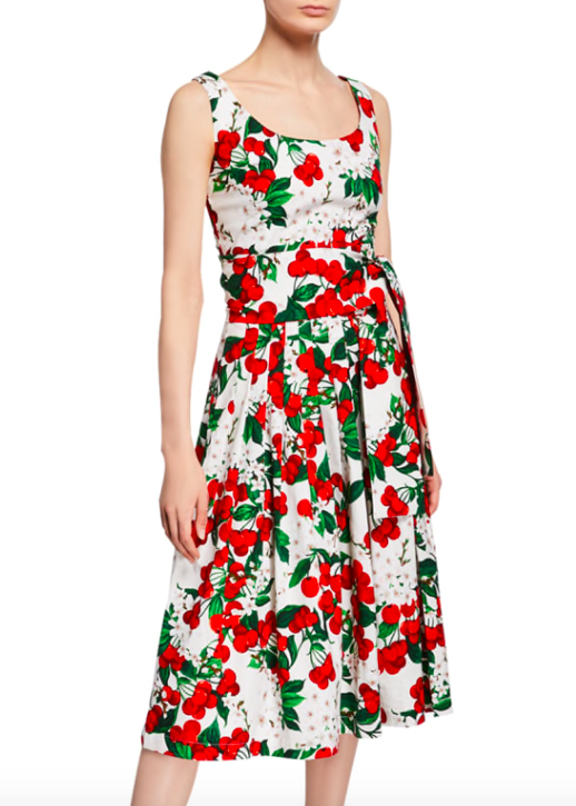 Cherry blossom scoop neck dress