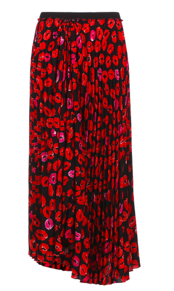Lips cheetah print maxi skirt