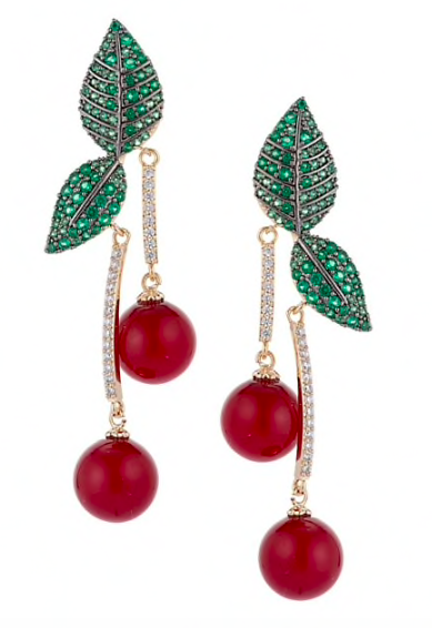 cherry drop earrings