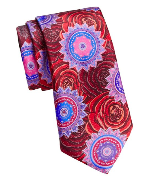 floral silk tie