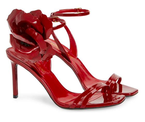 YSL amber flower ankle strap sandal