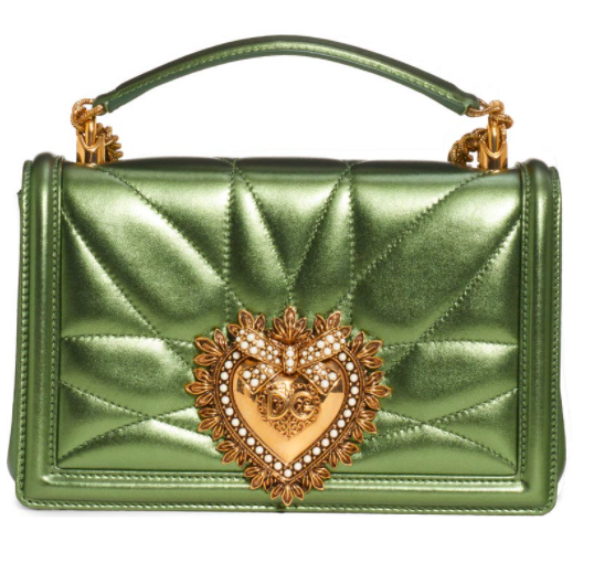 Medium Devotion Metallic Leather Shoulder Bag DOLCE&GABBANA