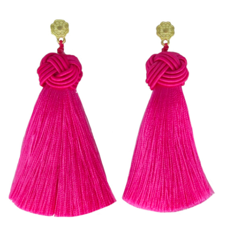 tassel earrings pink