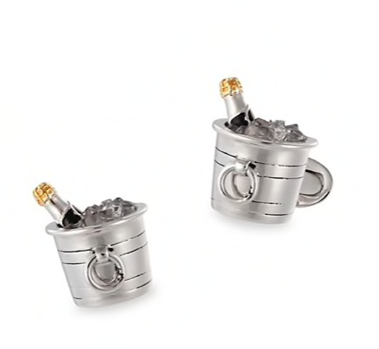 Jan Leslie Champagne Bucket Sterling Silver Cufflinks