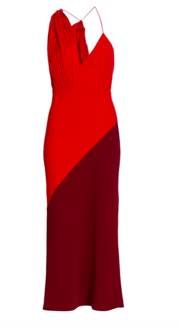 Flora Colorblock Strappy Midi Dress