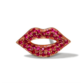 Sydney Evan 14K Rose Gold Ruby Lips Earring