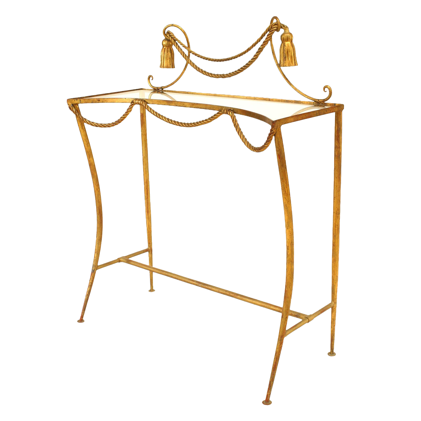 French rope and tassel freestanding console