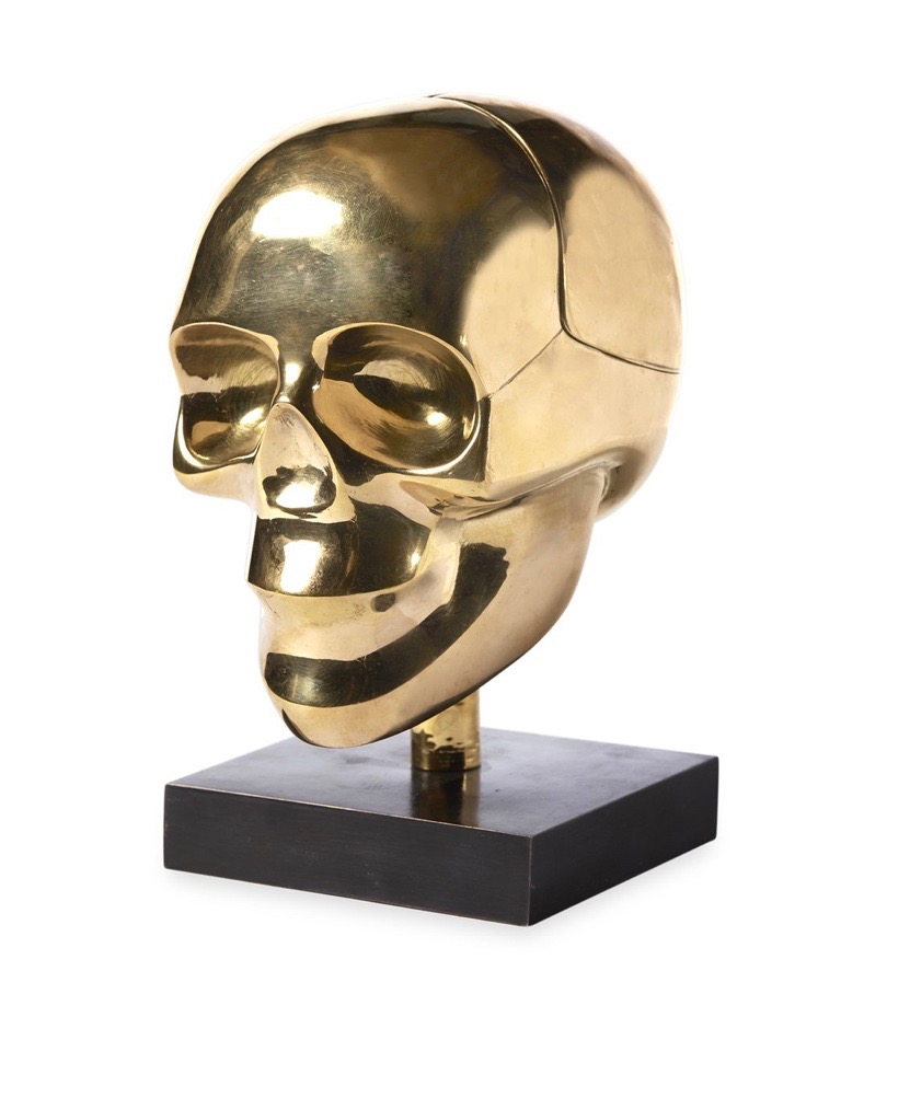 brass skull box