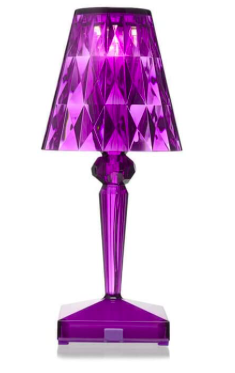 Kartell Battery Portable and Rechargeable Transparent Plum Table lamp