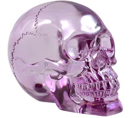 Purple Translucent Skull Figurine