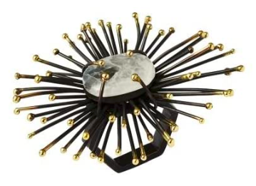 Kim Seybert Flare Napkin Ring in Gold & Black