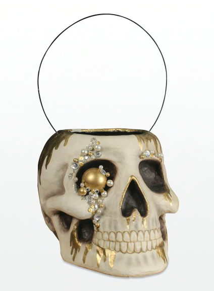 Bethany Lowe Jeweled Skull Bucket