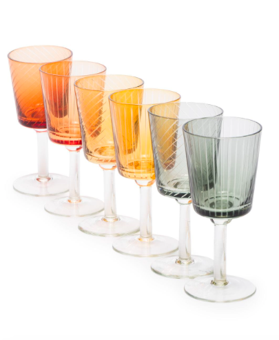 pols pottery library wine glass set