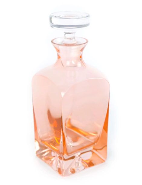 ESTELLE COLORED GLASS DECANTER, BLUSH PINK