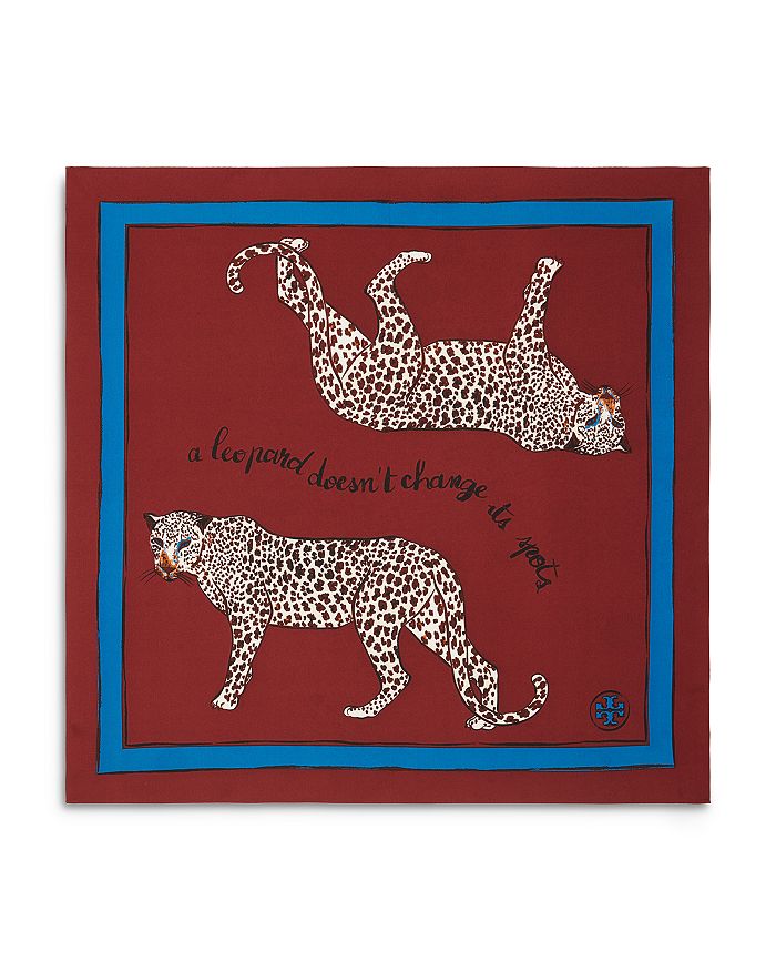 blue and red leopard scarf
