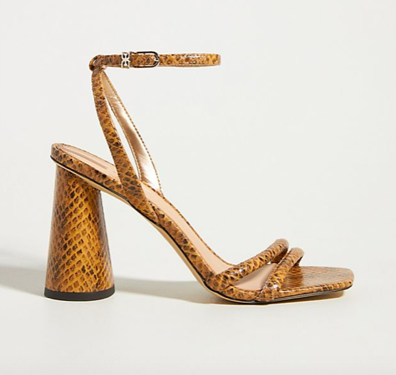 Snake printed heeled sandals