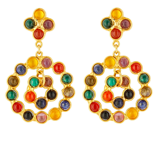 Flower Candies Drop Hoop Earrings