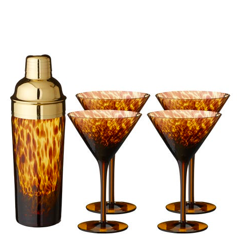 Tortoiseshell Glass Cocktail Set