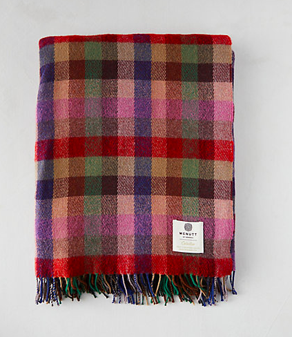 Meadow Check Merino Wool Throw