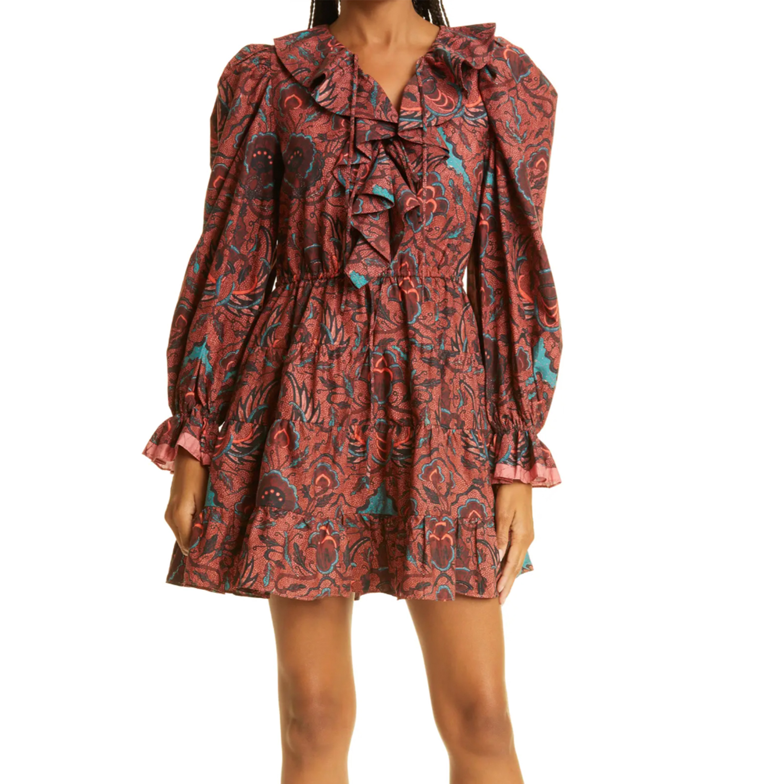 Ulla Johnson Caris Long Sleeve Cotton Ruffle Dress