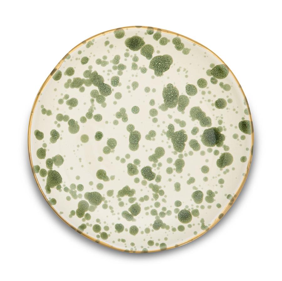 SPLATTER SALAD PLATE, SAGE GREEN