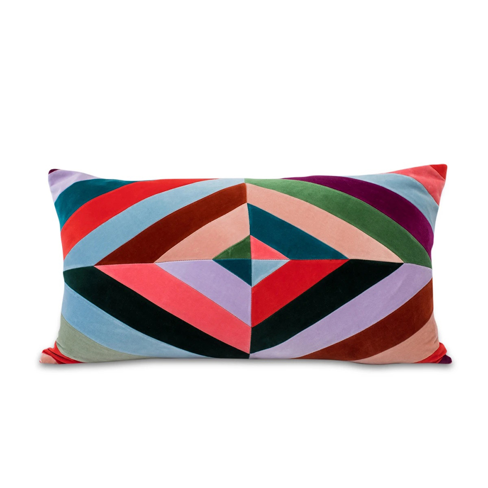 Pismo Velvet Lumbar Pillow - Rainbow