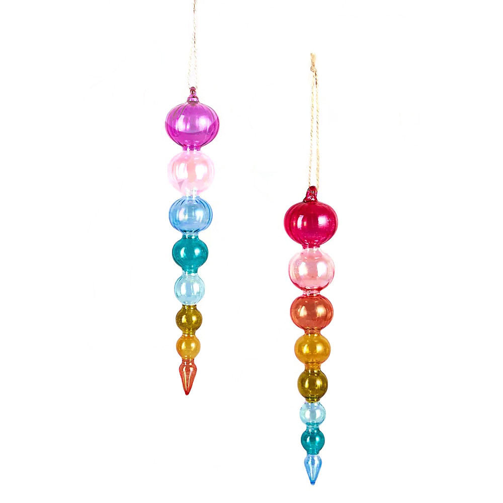 Rainbow Glass Finial Ornament