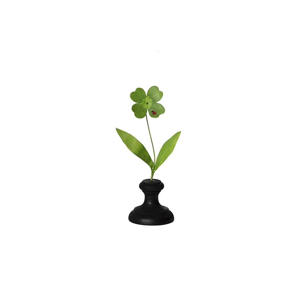 FOUR LEAF CLOVER WITH LADYBUG