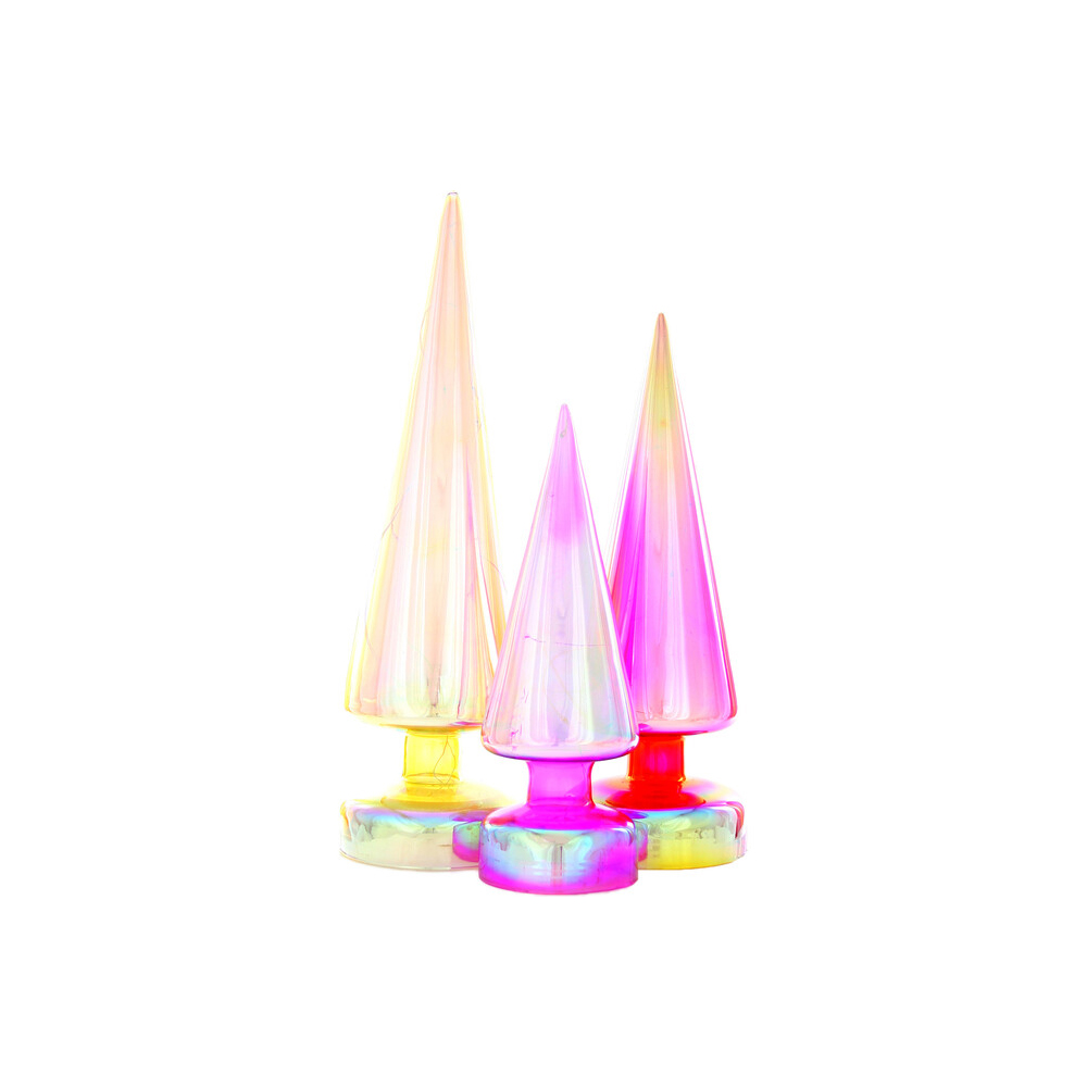 Cody Foster Iridescent Cone Trees, Set of 3