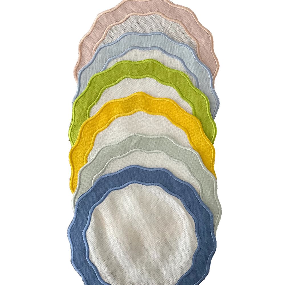 Applique Spring Round Cocktail Napkin