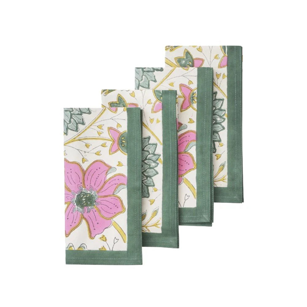 Cotton Dinner Napkins In Parrot