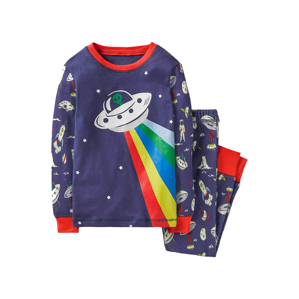 Snug Long John Pajamas - Starboard Blue UFO