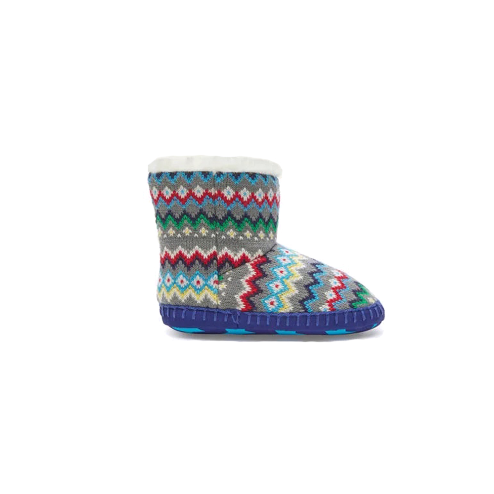 Slipper Boots - Grey Fairisle