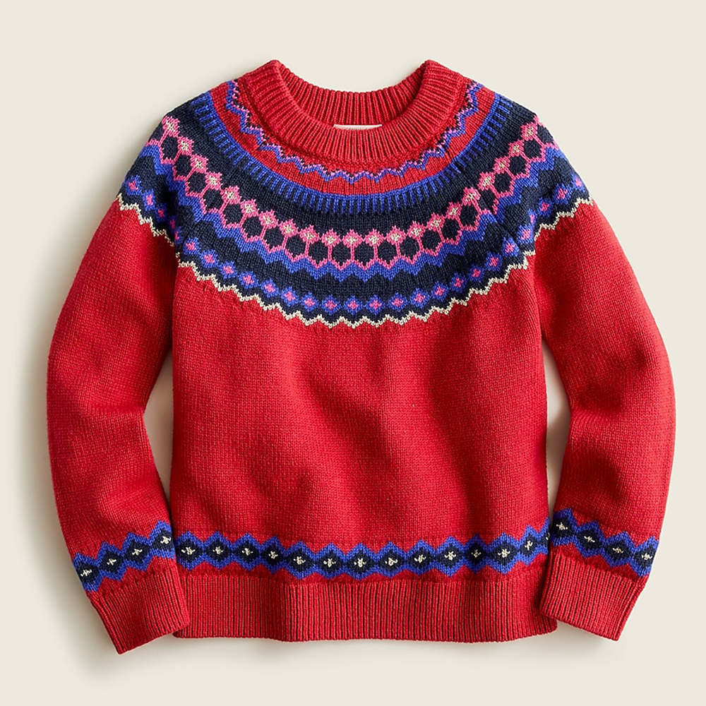 Girls' classic fair isle sweater