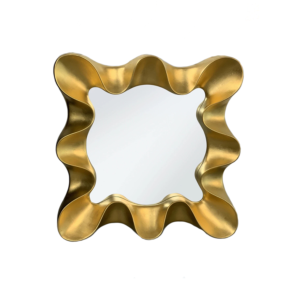 gold leaf ribbon form mirror, france, circa 1990