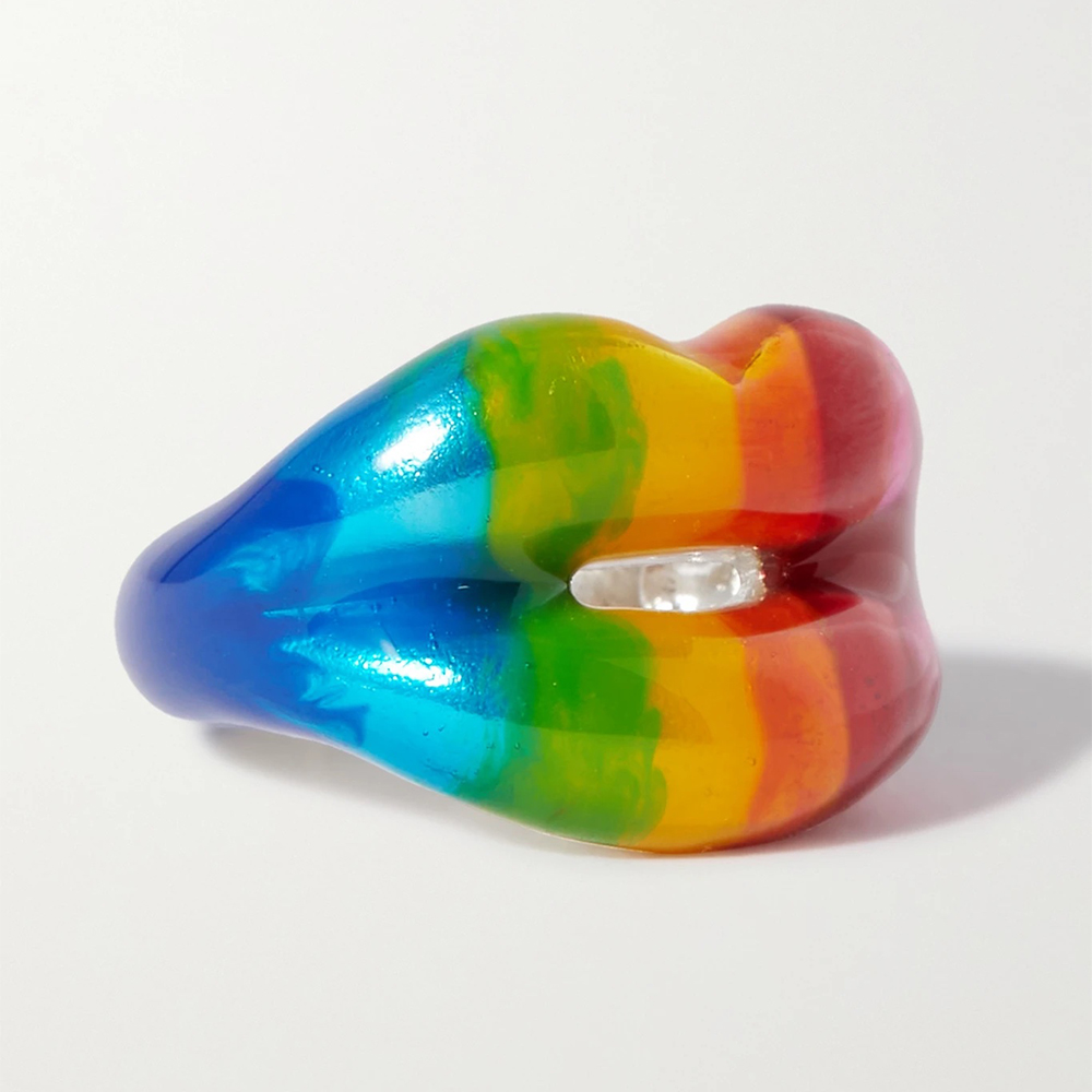 HOTLIPS BY SOLANGE Silver and enamel ring