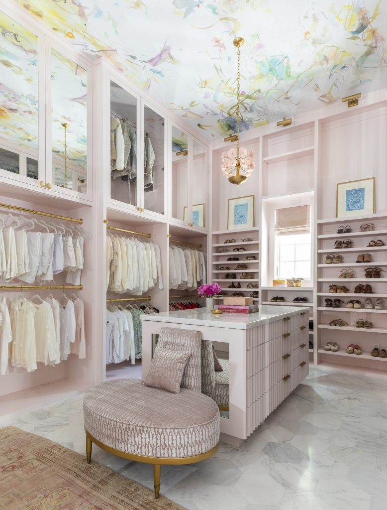 Ladies Closet with Benjamin Moore Charming Pink High Gloss Paint by Courtnay Tartt Elias Creative Tonic