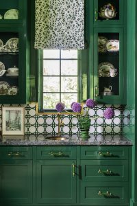 Green Lacquered Butler's Bar Countertops by Creative Tonic