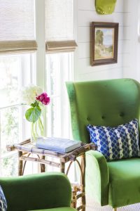 Living room by creative tonic with green upholstered chairs